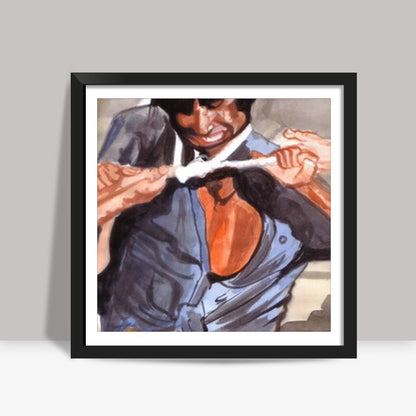 Amitabh Bachchan in Deewar proves that a true fighter never gives up Square Art Prints