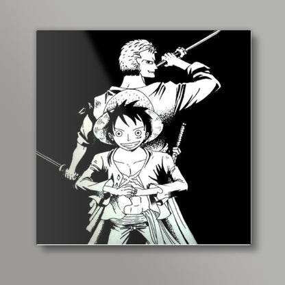 Luffy Zoro One Piece Square Art Prints