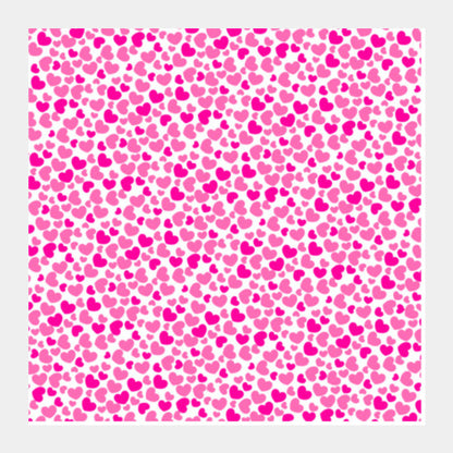 Square Art Prints, Pretty Pink Hearts Square Art Prints