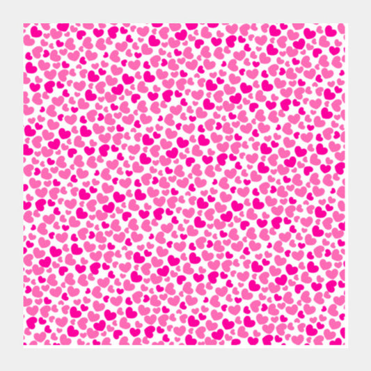 Square Art Prints, Pretty Pink Hearts Square Art Prints