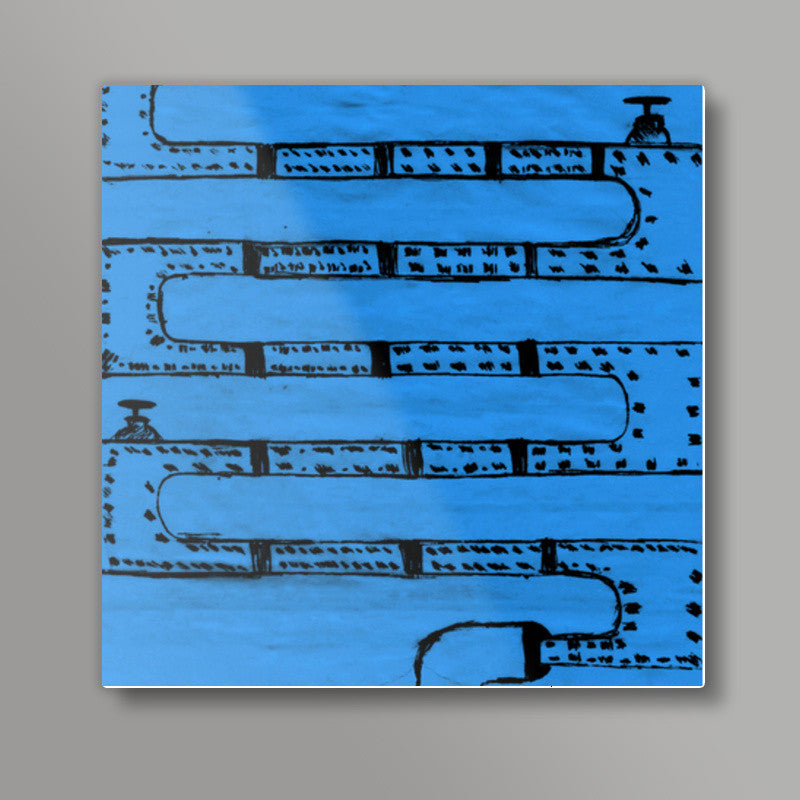 Pipeline Blue Square Art Prints