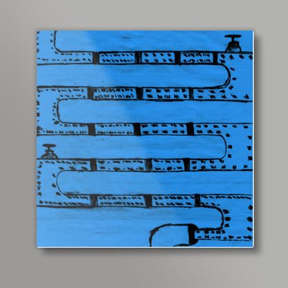 Pipeline Blue Square Art Prints