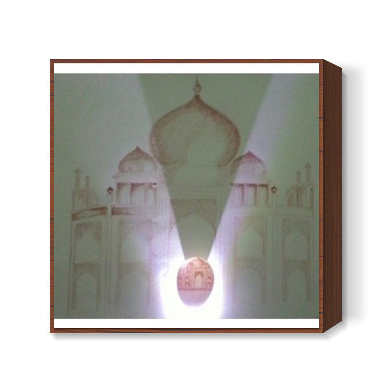 A premium taaj art on egg with taaj wallprint Square Art Prints