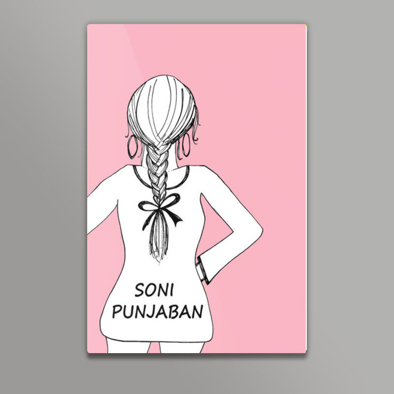 Soni Punjaban Indian Woman Minimal Print  Wall Art