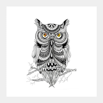 Doodle Owl Square Art Prints