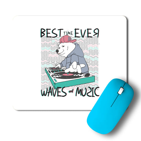 Cool Bear Music Waves Artwork Mousepad