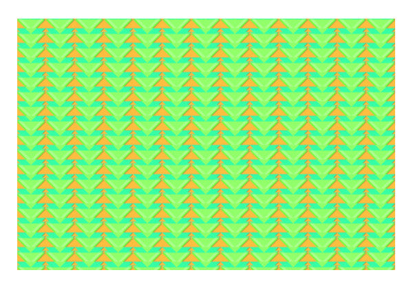 Trippy Triangles | Green orange Wall Art