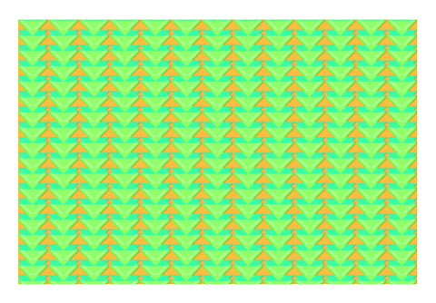 Trippy Triangles | Green orange Wall Art
