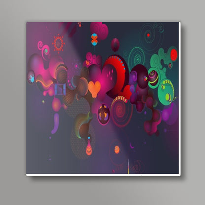 Flying hearts Square Art Prints