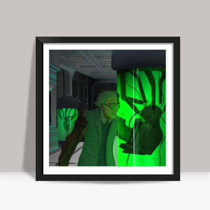 mad scientist Square Art Prints