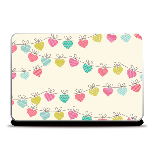 Valentines Hanging Hearts Laptop Skins