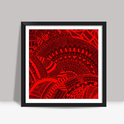 Black-red doodle squareart