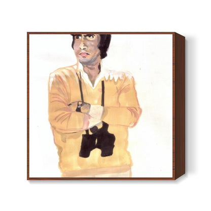 Bollywood superstar Amitabh Bachchan played the virtuous protagonist in several blockbusters Square Art Prints