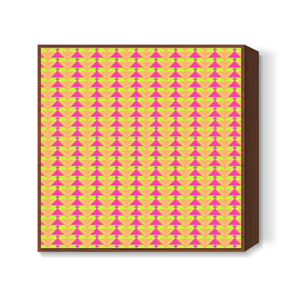 Trippy Triangles | Orange Pink Square Art Prints