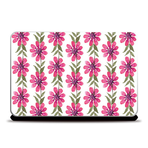 Elegant Pink Flowers Watercolor Floral Pattern Laptop Skins