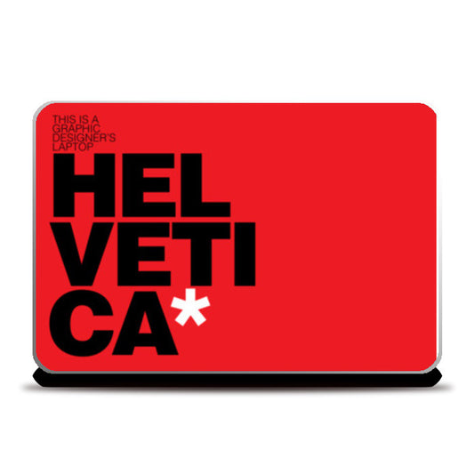 Laptop Skins, Helvetica Red Laptop Skins