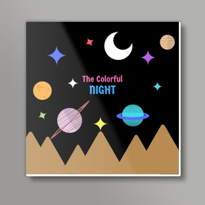 THE COLORFUL NIGHT Square Art Prints