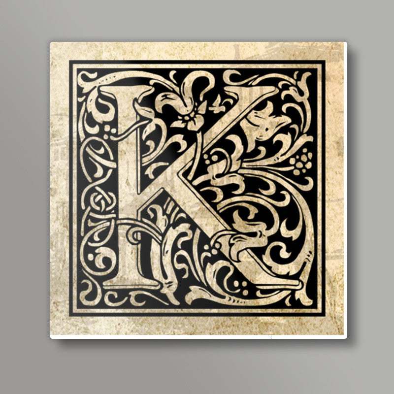 Ornate K Square Art Prints