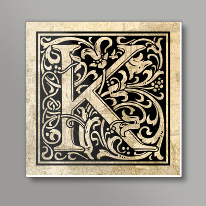 Ornate K Square Art Prints