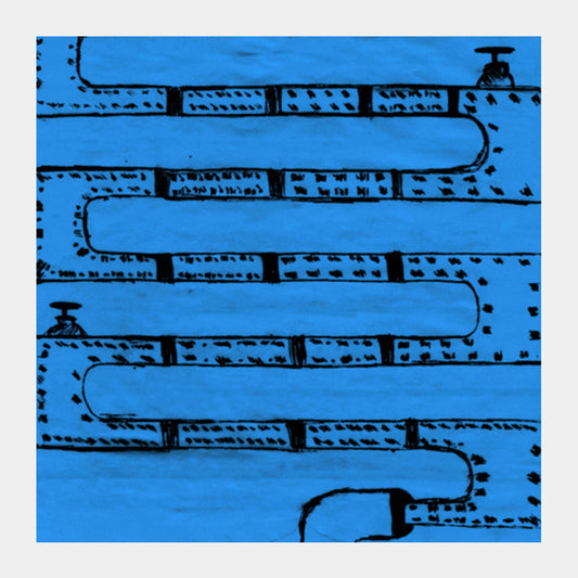 Pipeline Blue Square Art Prints