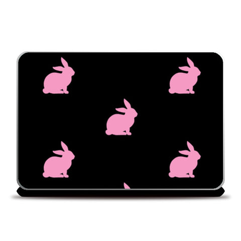 Bunnies Black Laptop Skins
