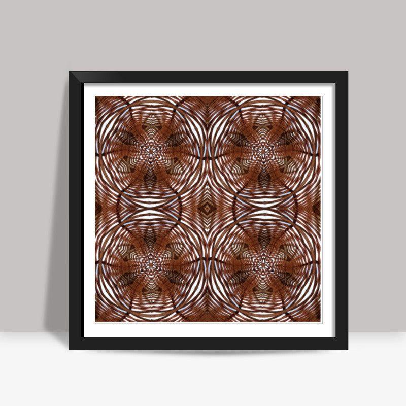Wooden Architecture 3D Pattern Interior Decor Design Illustration Square Art Prints