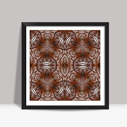 Wooden Architecture 3D Pattern Interior Decor Design Illustration Square Art Prints