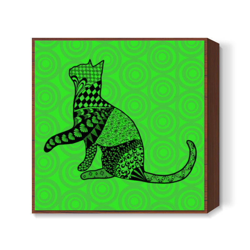 Bela the cat Square Art Prints