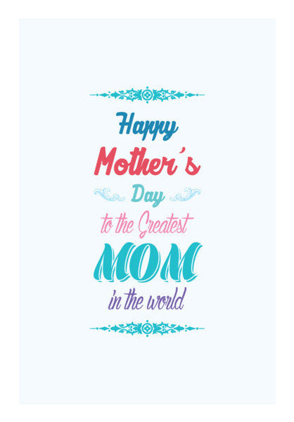 Greatest Mom Typography Art PosterGully Specials