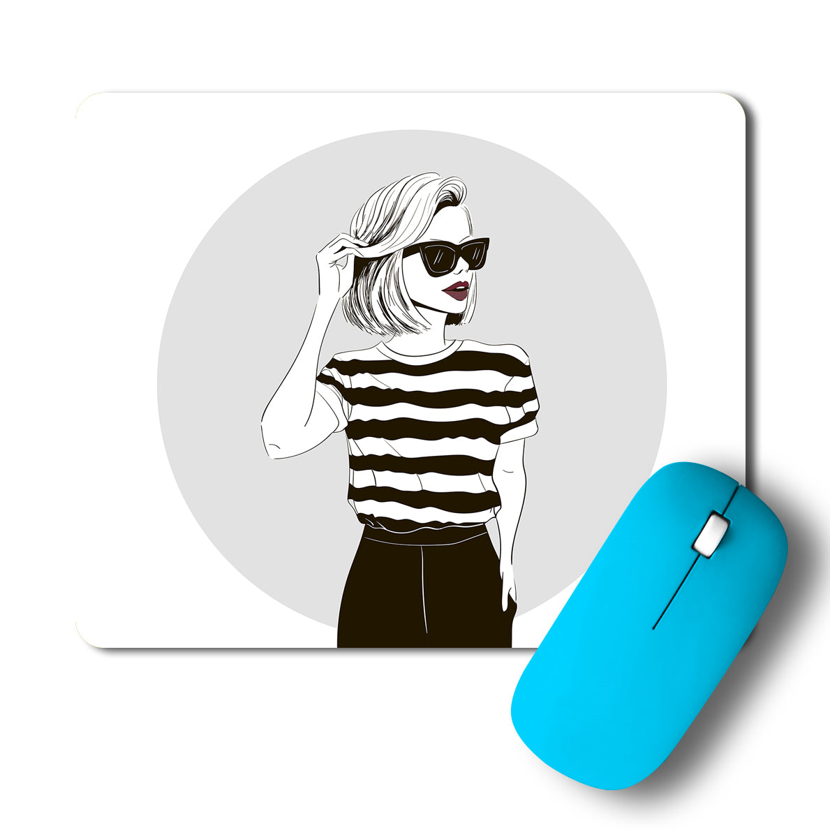 Fashionista Striped Top Minimal Artwork Mousepad