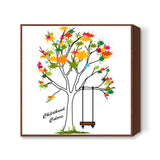 Colorful Tree With Swing Artwork Poster Square Art Prints