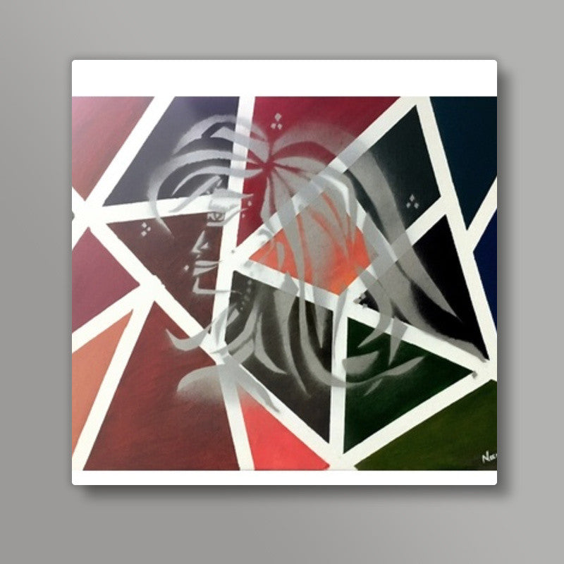 Confidence | Woman | Abstract - Oil & Spray Painting Square Art Prints