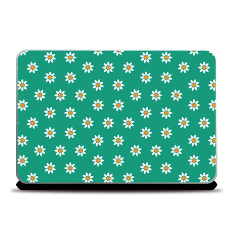 Green and Yellow Floral Laptop Skins