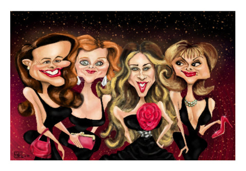 Wall Art, Caricature Sex and the City Cast wall Art | Kaleidostrokes - Leena Swamy, - PosterGully