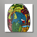 The Morning Elephant Square Art Prints