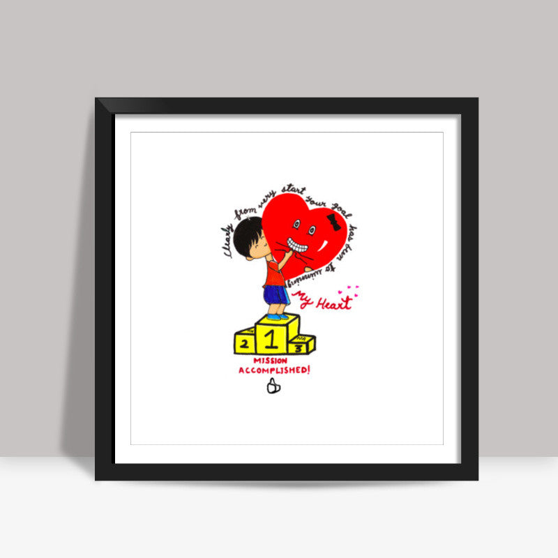 Heart Trophy Square Art Prints