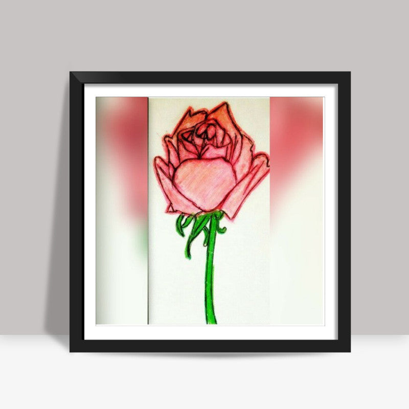 Rose flower Square Art Prints