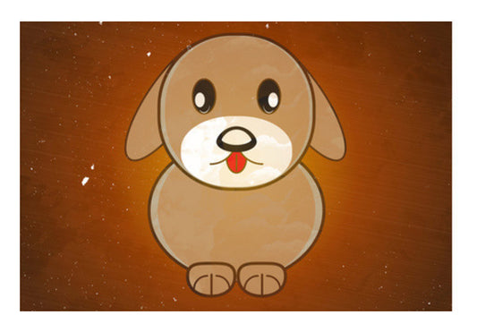 Cute Puppy Cartoon Art PosterGully Specials