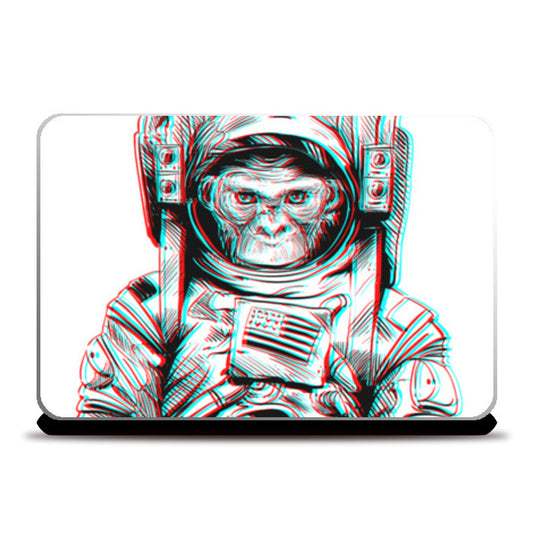3D Space Monkey Laptop Skins