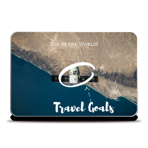 Travel Goals, Top of the World, Aerial Laptop Skins