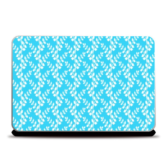 Laptop Skins, Leaves/Leaf Design Blue White Pattern  Laptop Skins