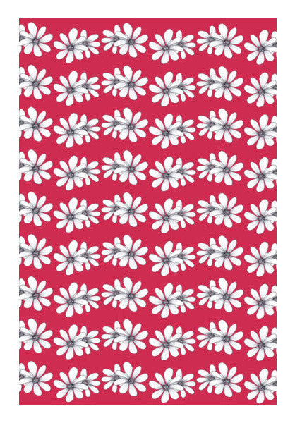 Vintage Retro White Daisies Floral Pattern Fashion Background Art PosterGully Specials