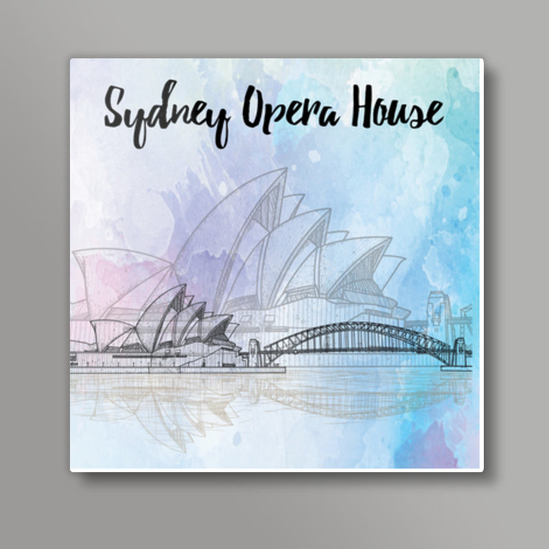 Sydney Opera House - Performing Arts Centre in Sydney Square Metal Prints