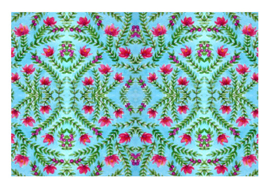 Wall Art, Beautiful Pink Spring Flowers Pattern Watercolor Floral Background Wall Art