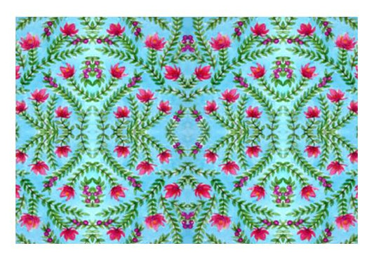 PosterGully Specials, Beautiful Pink Spring Flowers Pattern Watercolor Floral Background Wall Art