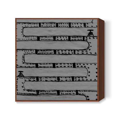 Pipeline Grey Square Art Prints