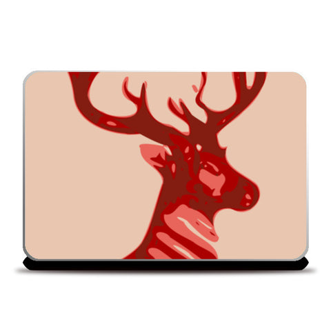 Abstract deer Red Laptop Skins