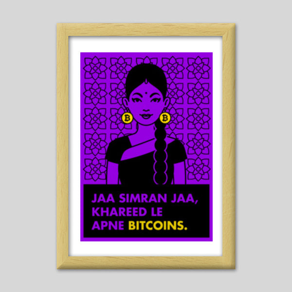 Jaa simran jaa bitcoin Premium Italian Wooden Frames