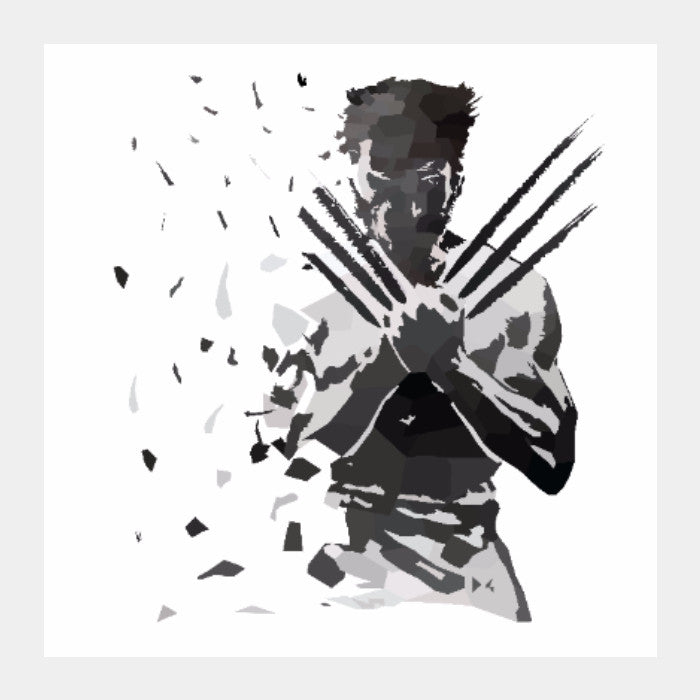 Square Art Prints, Low Poly Wolverine Dispersed Square Art Print