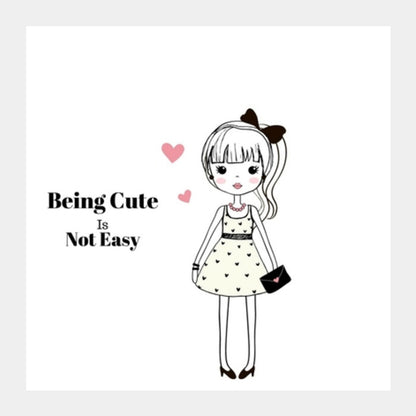 Cute Girl Square Art Prints